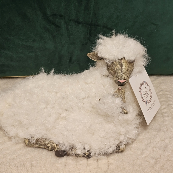 Furry Sheep with Lamb Figurines by the Farmhouse by Rachel Ashwell - Picture 2 of 4